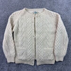 Vintage Bonner of Ireland Cable Knit Cardigan Sweater Women's Small 100% Wool